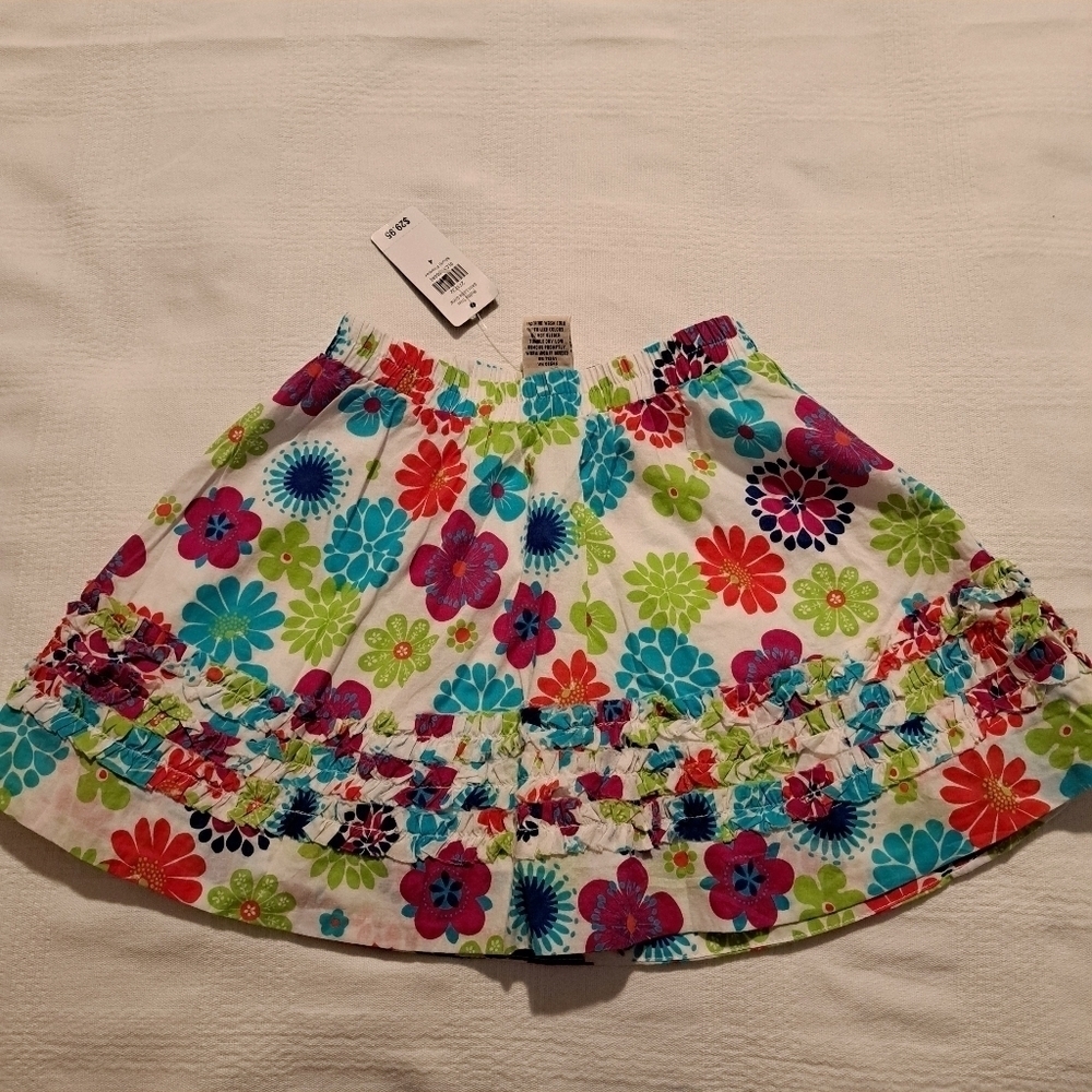 L.L. Bean girls size 4 floral lined skirt